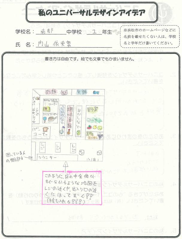 南部中学校の生徒のアイデア