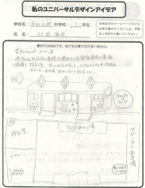 北部中学校の生徒のアイデア